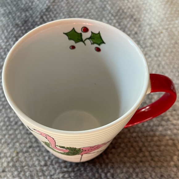 Pink Christmas Flamingo Ceramic Coffee Mug NWT Prima Design - Picture 5 of 6